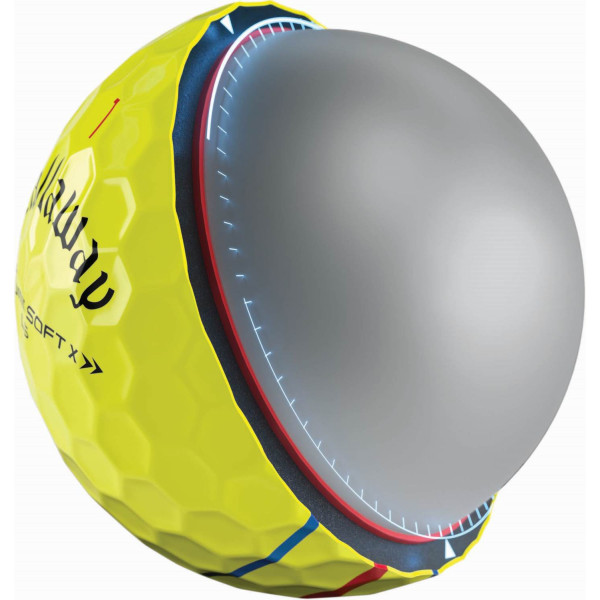 Callaway Chrome Soft X Low Spin Triple Track (2022) Logobolde - Gul