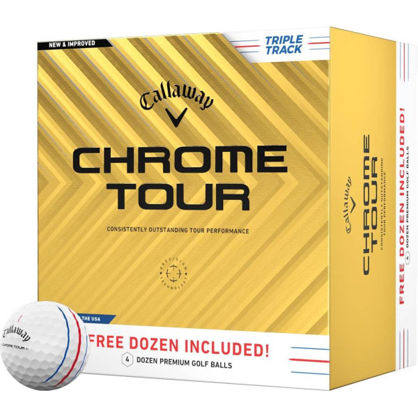 Callaway Chrome Tour Triple Track 4 Dozen (2024) Golfbolde - Hvid