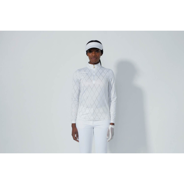 Daily Sports Tempo LS Half Neck Midlayer Dame Pullover - Metallic Argyle