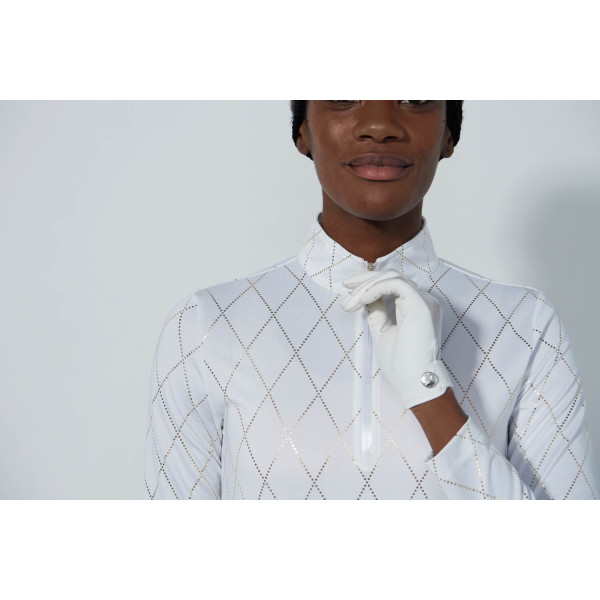 Daily Sports Tempo LS Half Neck Midlayer Dame Pullover - Metallic Argyle