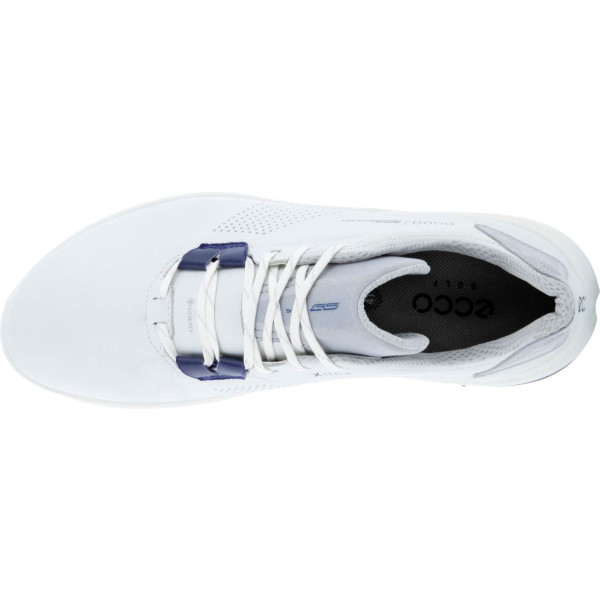 Ecco Biom G5 Vandtætte Herre Golfsko Med Spikes - White/Blue Depths