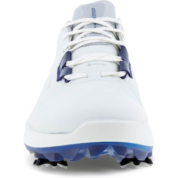 Ecco Biom G5 Vandtætte Herre Golfsko Med Spikes - White/Blue Depths