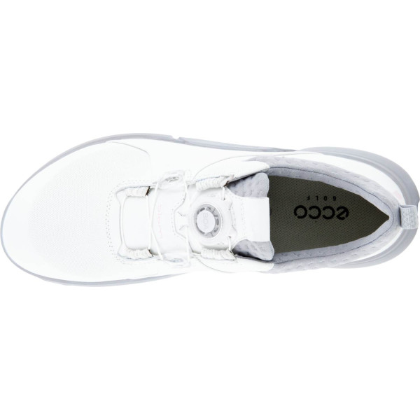 Ecco Biom Hybrid 4 BOA Vandtætte Dame Golfsko Uden Spikes - White/Silver Grey