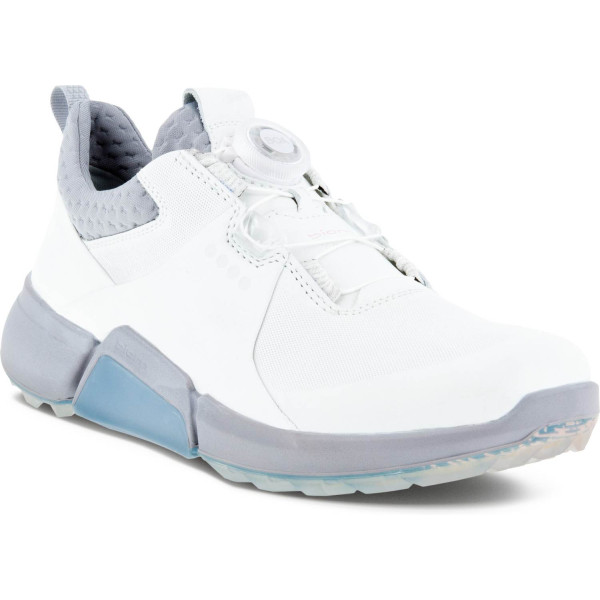 Ecco Biom Hybrid 4 BOA Vandtætte Dame Golfsko Uden Spikes - White/Silver Grey