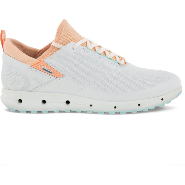 Ecco Cool Pro (2022) Vandtætte Dame Golfsko Uden Spikes - White/Peach Nectar
