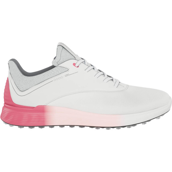 Ecco S-Three (2023) Vandtætte Dame Golfsko Uden Spikes - White/Bubblegum