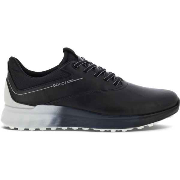Ecco S-Three (2023) Vandtætte Herre Golfsko Uden Spikes - Black/Concrete/Black