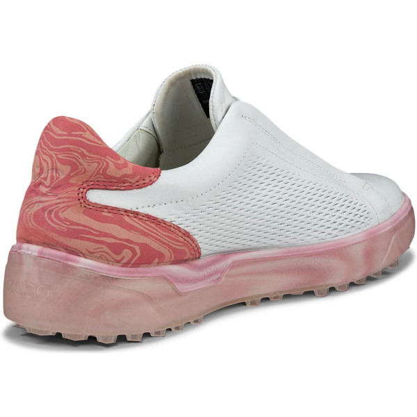 Ecco Tray Dame Golfsko Uden Spikes - Bright White/Bubble Gum