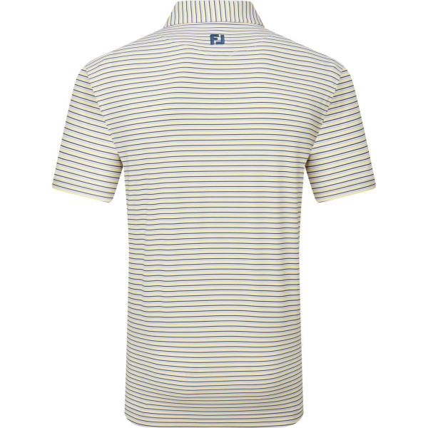 FootJoy Balance Stripe Lisle Herre Poloshirt - White/Navy/Grey