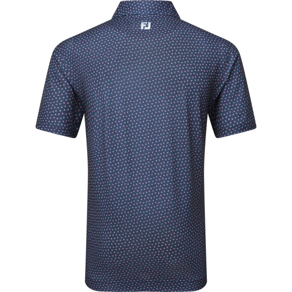 FootJoy Bounch Print Pique Herre Poloshirt - Dark Denim