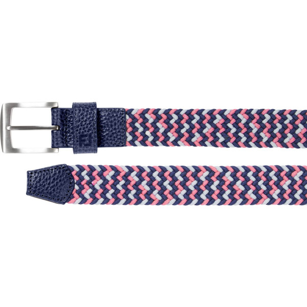 FootJoy Braided Herre Bælte - White/Navy/Hot Pink