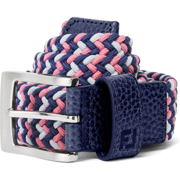 FootJoy Braided Herre Bælte - White/Navy/Hot Pink