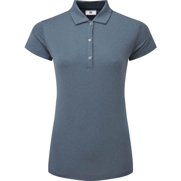 FootJoy Cap Sleeve Lisle Dame Poloshirt - Heather Navy