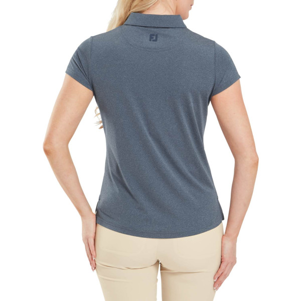FootJoy Cap Sleeve Lisle Dame Poloshirt - Heather Navy