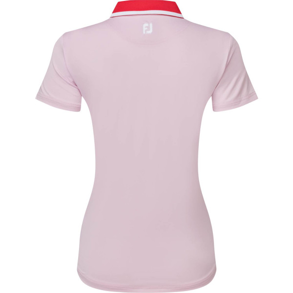 FootJoy Colour Block Cap Sleeve Dame Poloshirt - Pink/Red