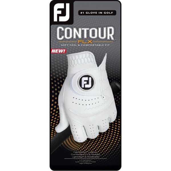 FootJoy Contour FLX Læder Herre Golfhandske - Pearl