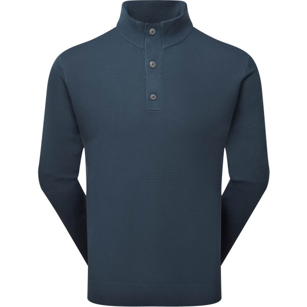 FootJoy Drirelease Button Placket Sweater Herre Pullover - Dark Denim