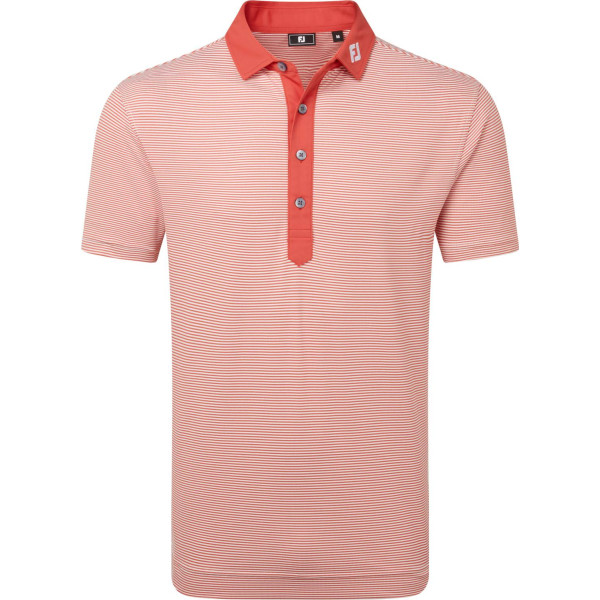 FootJoy Feeder Stripe Pique Herre Poloshirt - Nantucket Red