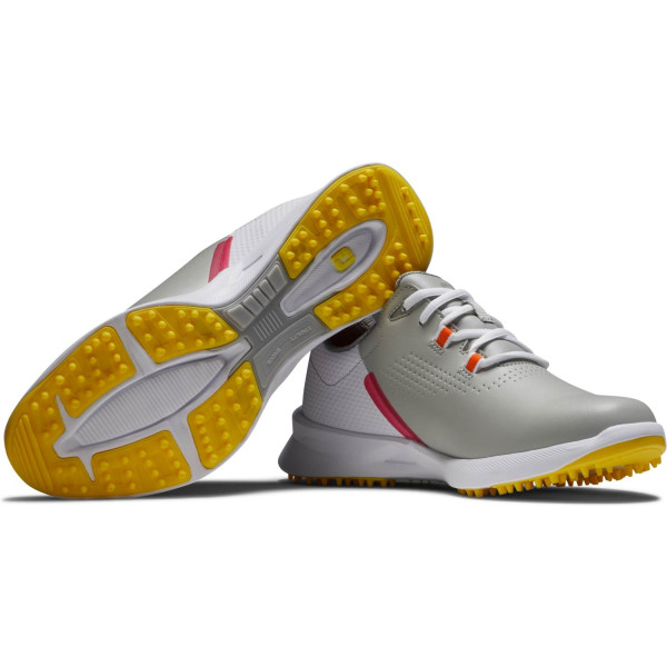 FootJoy Fuel Vandtætte Dame Golfsko Uden Spikes - Grey/Yellow/Pink