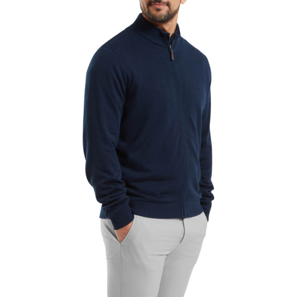 FootJoy Full-Zip Lined Herre Cardigan - Navy