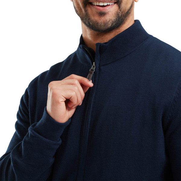 FootJoy Full-Zip Lined Herre Cardigan - Navy
