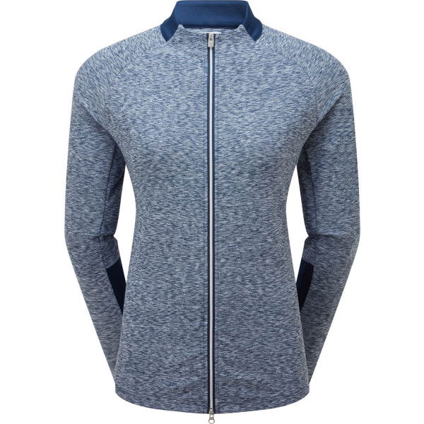 FootJoy Full-Zip Space Dye Thermal Midlayer Dame Cardigan - Navy