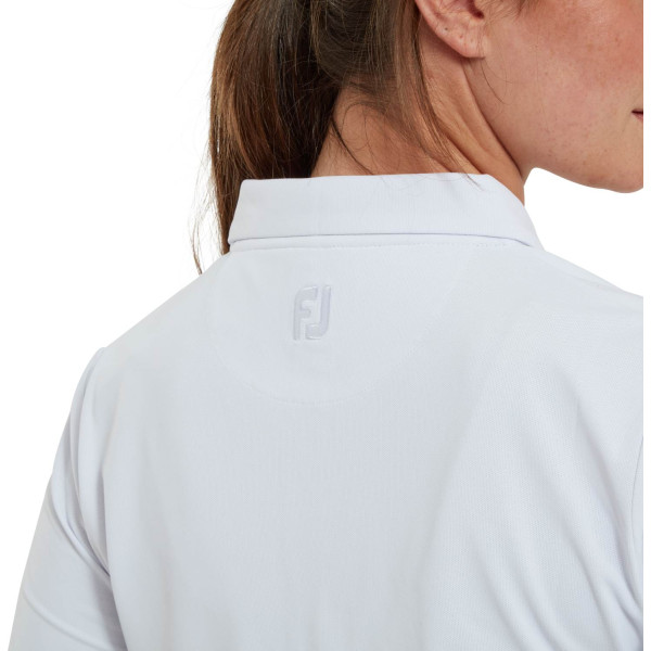 FootJoy Half Sleeve Solid Pique Dame Poloshirt - White