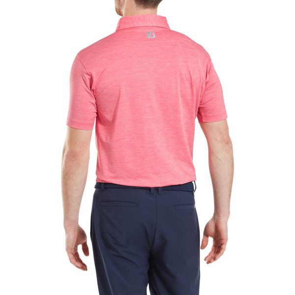 FootJoy Heather Lisle Herre Poloshirt - White/Pink