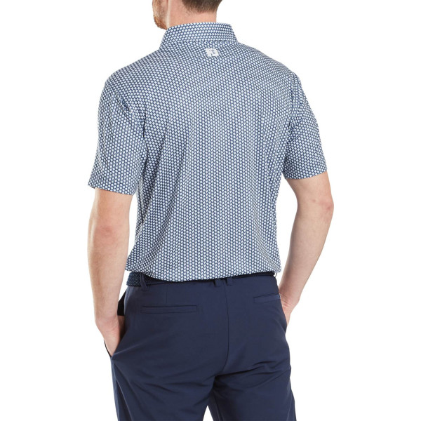 FootJoy Houndstooth Geo Lisle Herre Poloshirt - Navy