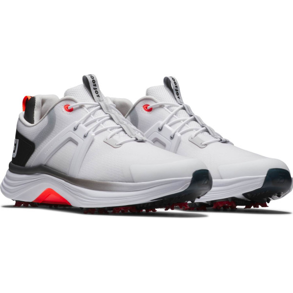 FootJoy HyperFlex (2025) Vandtætte Herre Golfsko Med Spikes - White/Black/Red