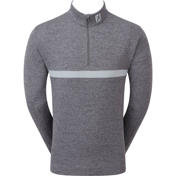 FootJoy Inset Stripe Chill-Out Herre Pullover - H. Gravel/H.Grey Cliff