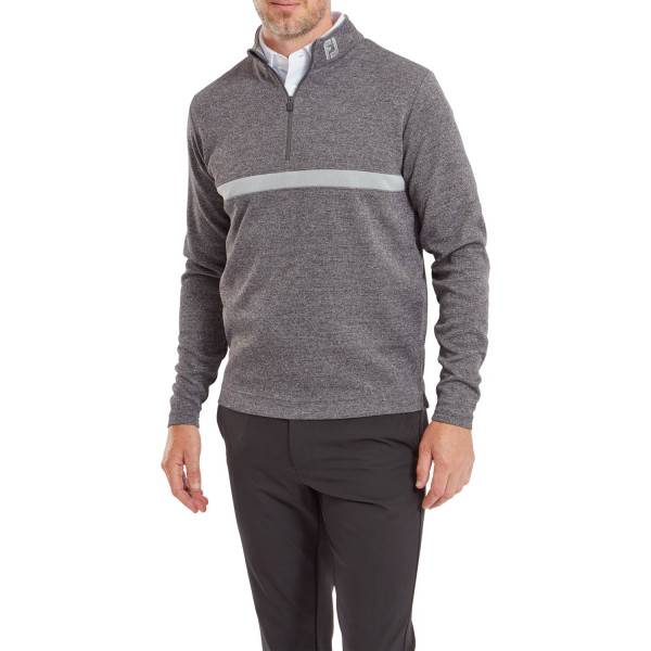 FootJoy Inset Stripe Chill-Out Herre Pullover - H. Gravel/H.Grey Cliff