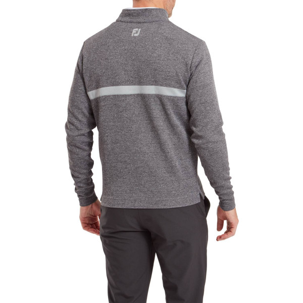 FootJoy Inset Stripe Chill-Out Herre Pullover - H. Gravel/H.Grey Cliff
