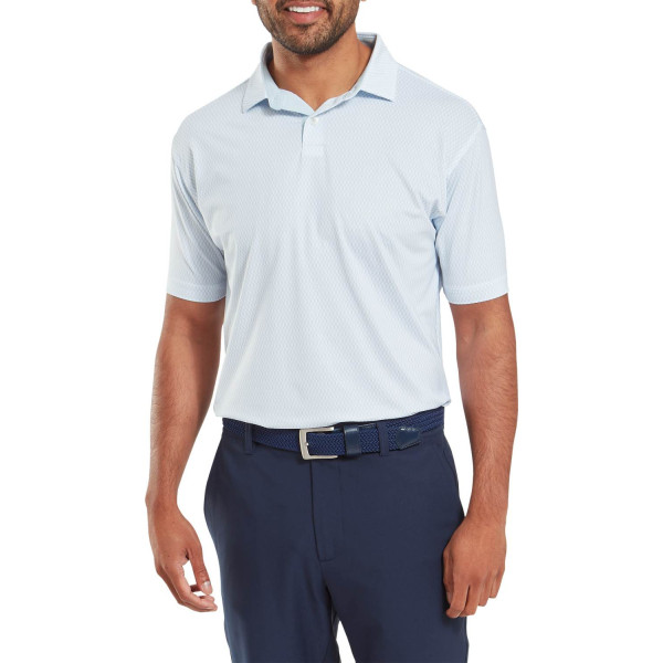 FootJoy Irongate Print Lisle Herre Poloshirt - White