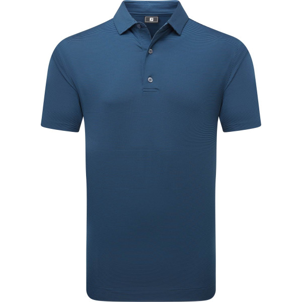 FootJoy Micro Feeder Stripe Lisle Herre Poloshirt - Navy Tonal