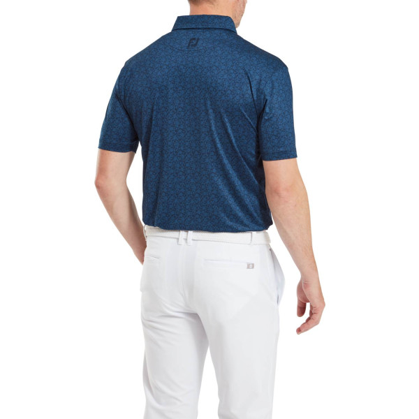 FootJoy Painted Floral Lisle Herre Poloshirt - Navy