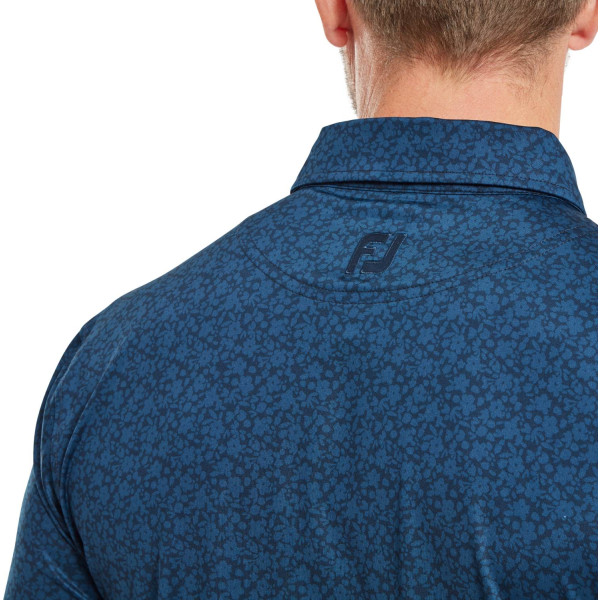 FootJoy Painted Floral Lisle Herre Poloshirt - Navy