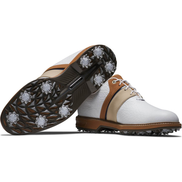 FootJoy Premiere Packard LX Vandtætte Herre Golfsko Med Spikes - White/Blue/Brown
