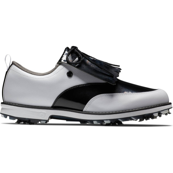 FootJoy Premiere Series (2023) Vandtætte Dame Golfsko Med Spikes - White/Black Patent/White
