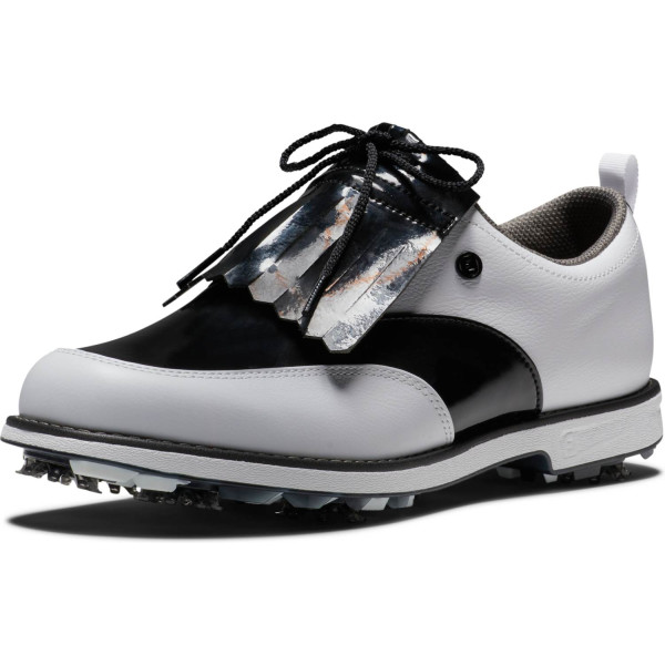 FootJoy Premiere Series (2023) Vandtætte Dame Golfsko Med Spikes - White/Black Patent/White