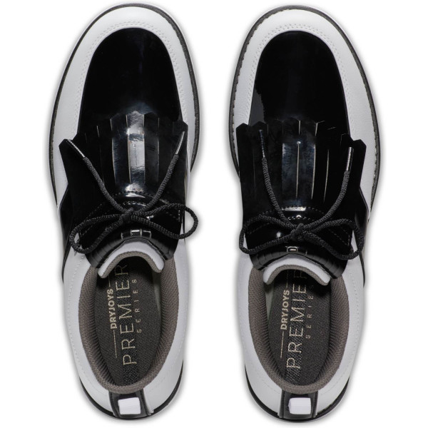 FootJoy Premiere Series (2023) Vandtætte Dame Golfsko Med Spikes - White/Black Patent/White