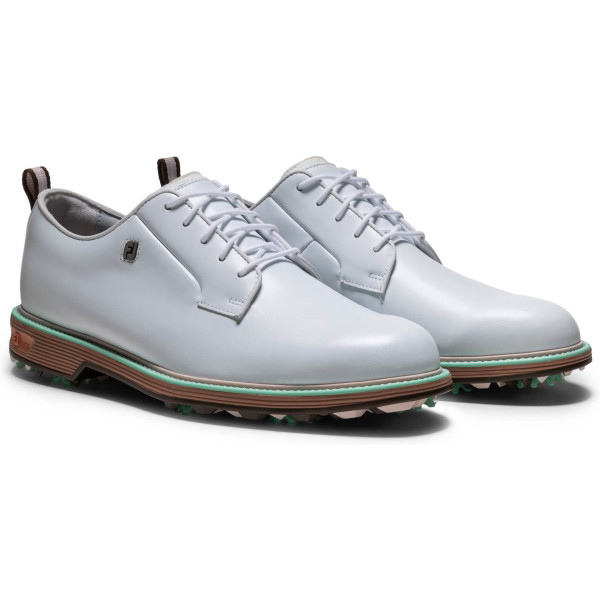 FootJoy Premiere Series Field Vandtætte Herre Golfsko Med Spikes - White/Tan/Mint