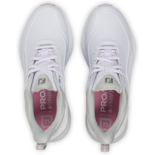 FootJoy Pro SL Vandtætte Dame Golfsko Uden Spikes - White/White/Grey