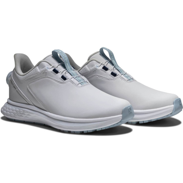 FootJoy Pulse BOA Vandtætte Dame Golfsko Uden Spikes - White/White/Blue