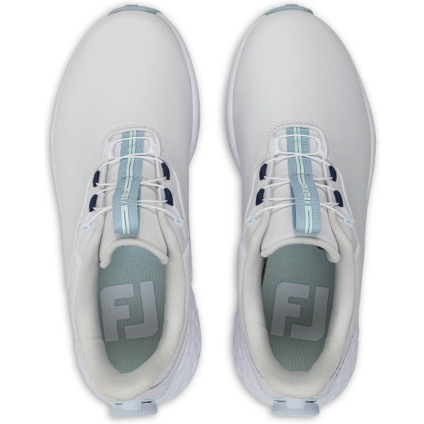 FootJoy Pulse BOA Vandtætte Dame Golfsko Uden Spikes - White/White/Blue