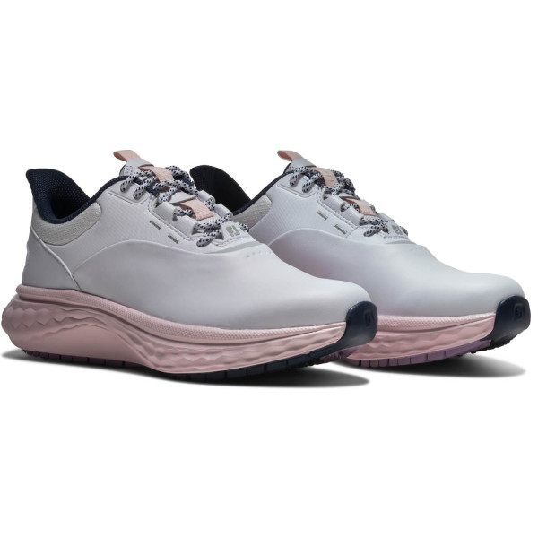 FootJoy Quantum (2026) Vandtætte Dame Golfsko Uden Spikes - White/White/Pink