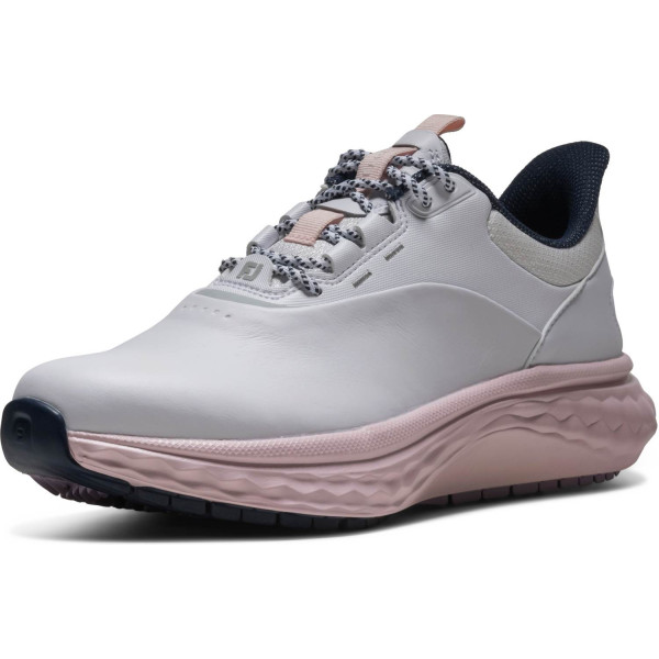 FootJoy Quantum (2026) Vandtætte Dame Golfsko Uden Spikes - White/White/Pink