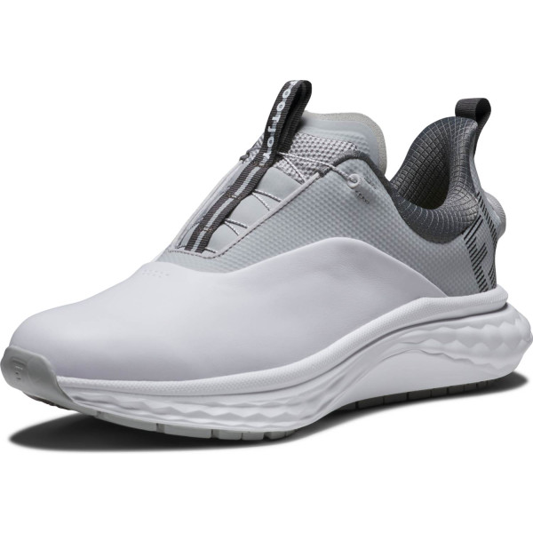 FootJoy Quantum BOA Vandtætte Herre Golfsko Uden Spikes - White/Grey/Black