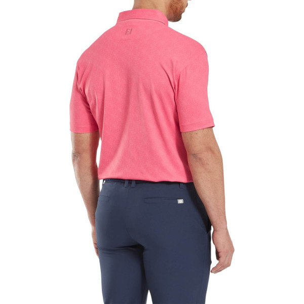 FootJoy Speckle Print Pique Herre Poloshirt - Red/Pink Floral