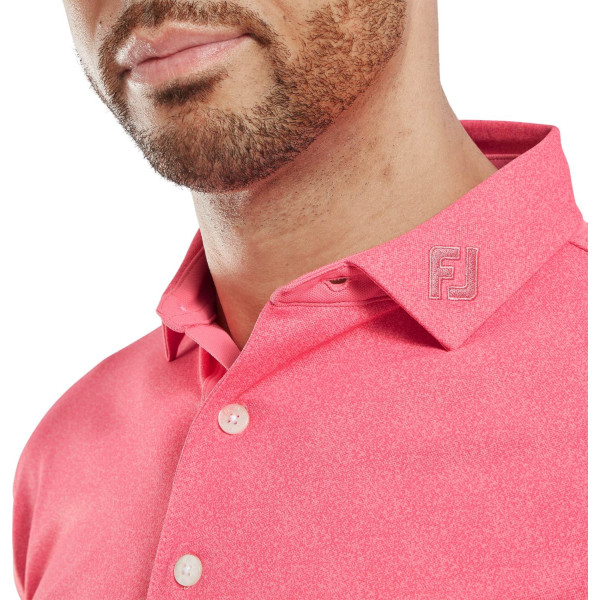FootJoy Speckle Print Pique Herre Poloshirt - Red/Pink Floral
